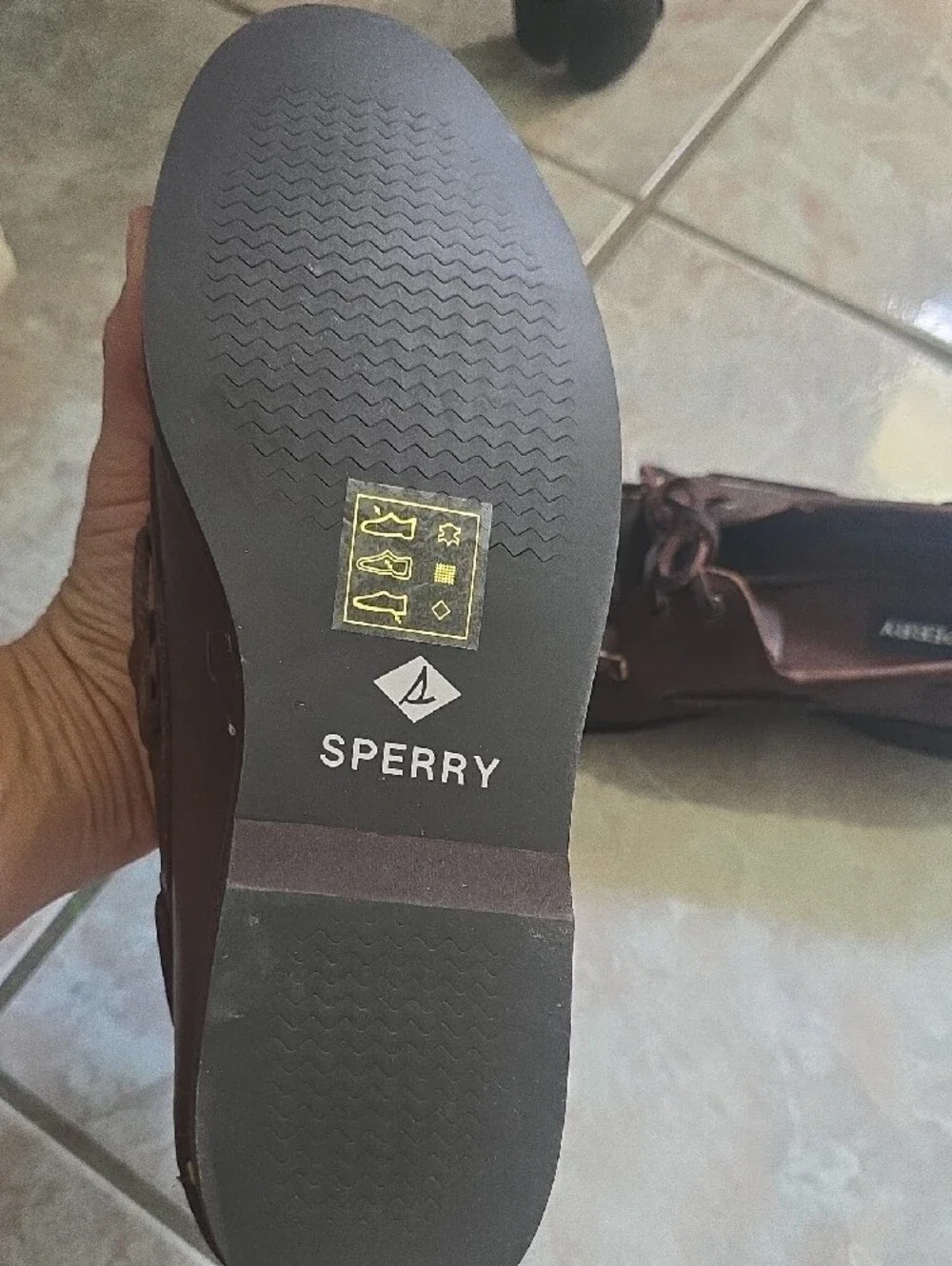 Sperry Brown Leather Moc Toe Boat Shoes